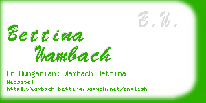 bettina wambach business card